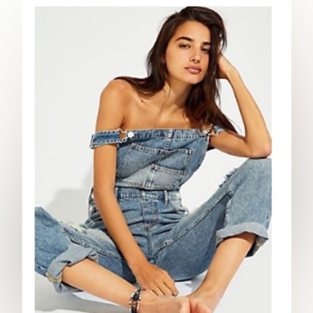 Free people ziggy denim overalls